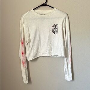 Empyre cropped long sleeve Japanese dragon tee size M